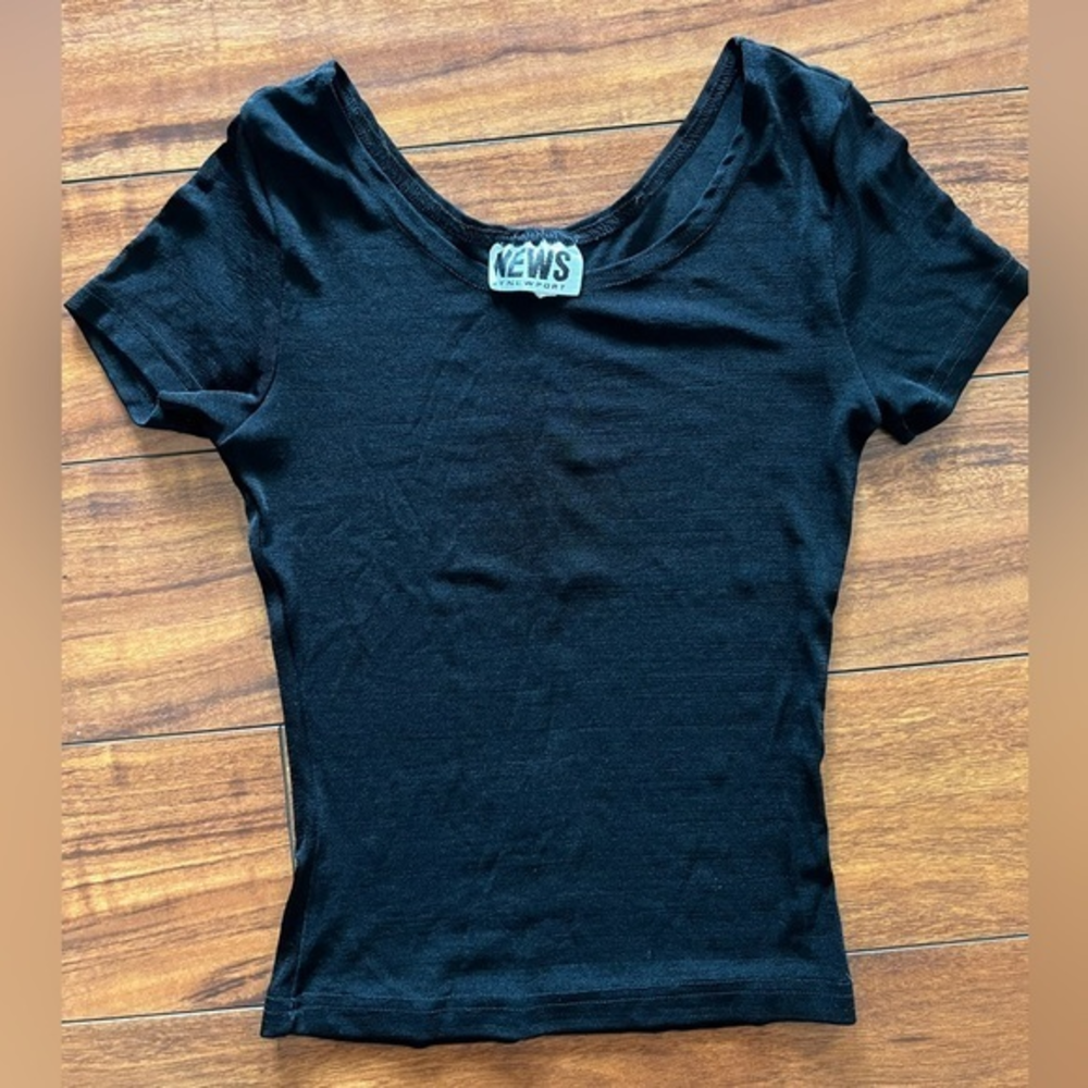 Vintage‎ newport news black stretch shirt